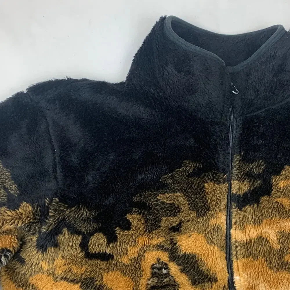 Whimzicals size large USA Lighthouse Print Fleece Jacket zip up long sleeve